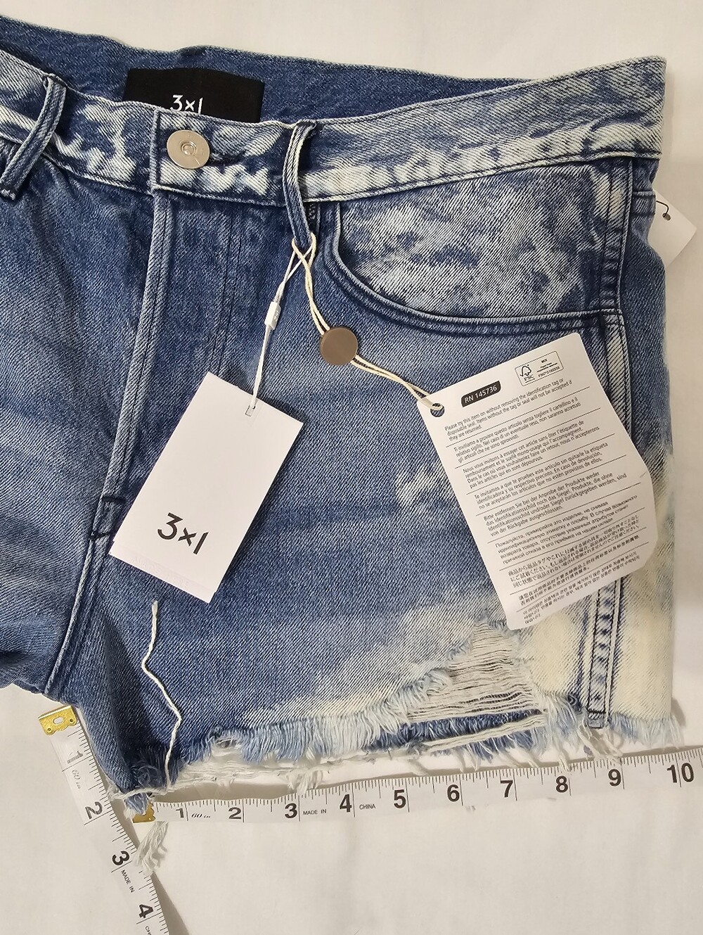 3x1 W2 Mason Denim Shorts Size 28 Vandal Acid Wash Distressed Cutoff NWT - Picture 8 of 9